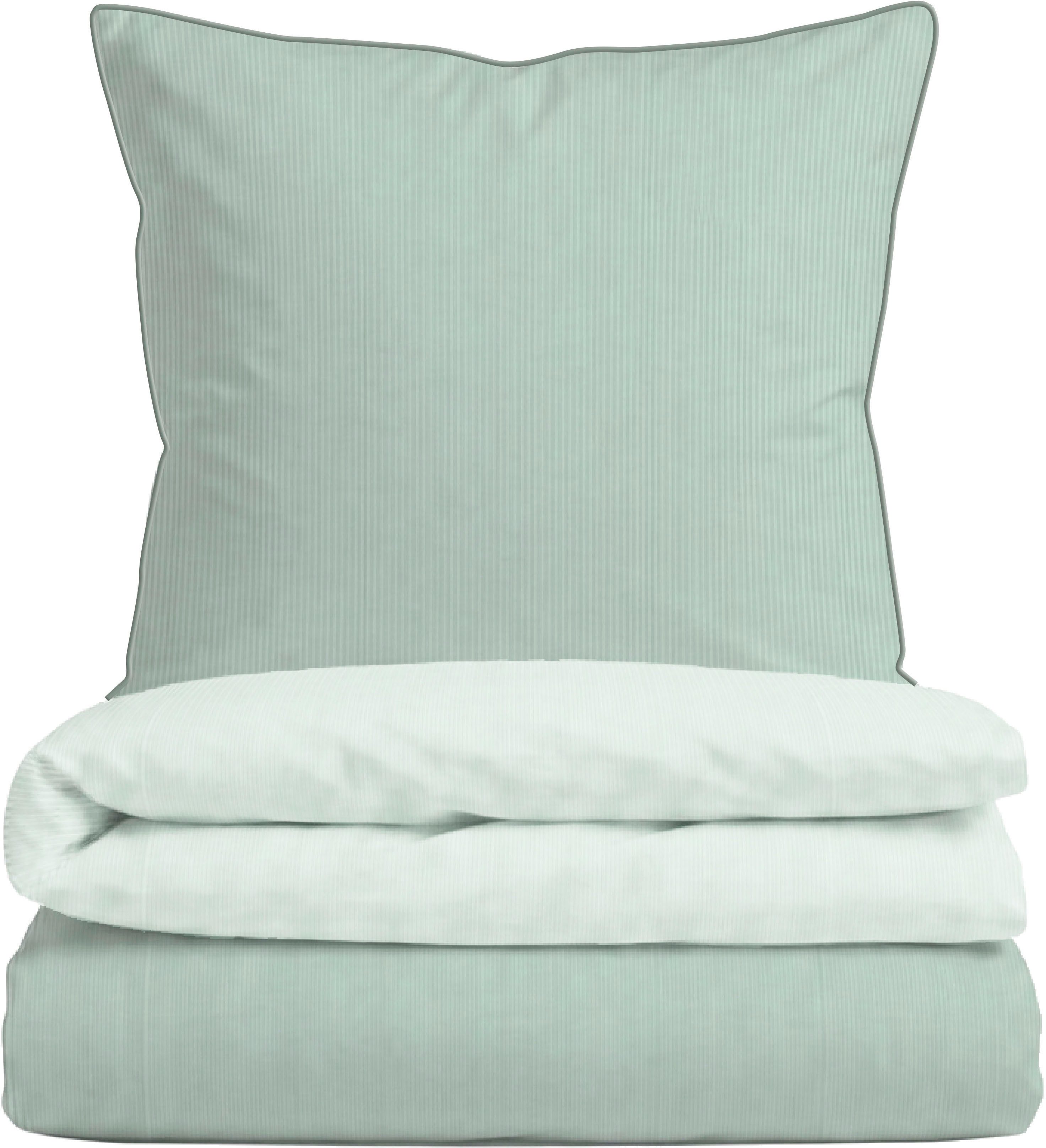 Biberna Wendebettwäsche 0615211 Premium Satin aus 100% Baumwolle mit Reißverschluß, Mako-Satin, 2 teilig, seidig glatt & atmungsaktiv, Reißverschluss, Feine Str – Bild 2 von 5