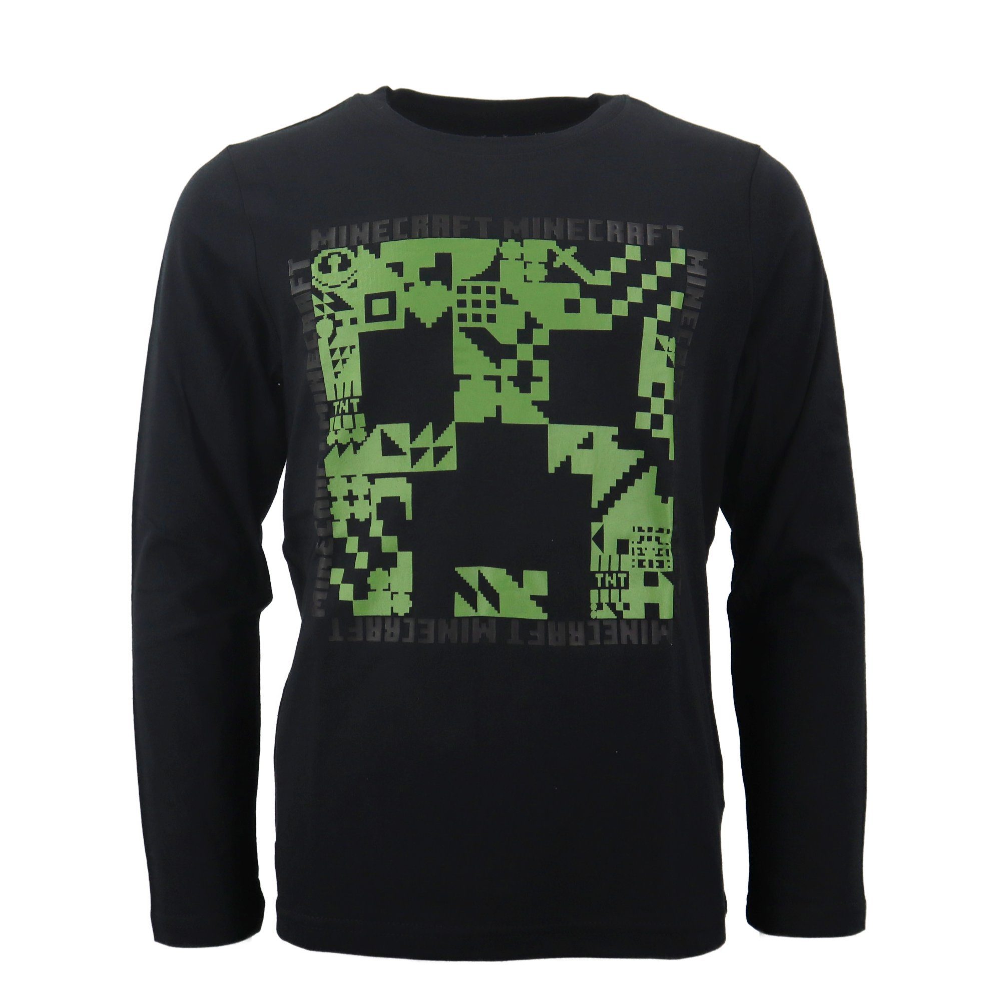 Minecraft Langarmshirt Minecraft Creeper Jungen Kinder Shirt 100% Baumwolle