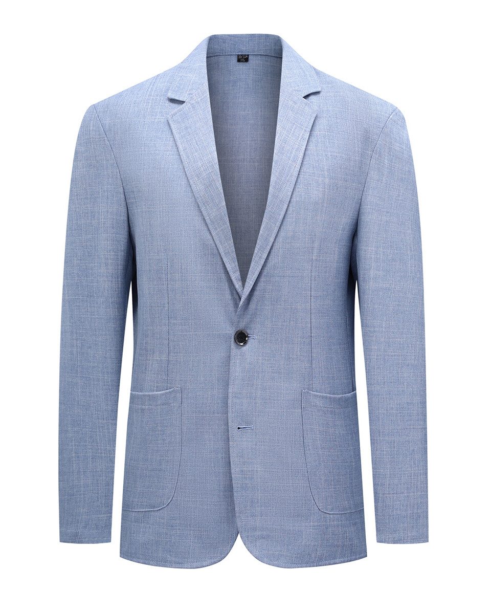 Allthemen Leinensakko mit Reverskragen Herren Anzugsakko aus gemustertem Lein-Mix