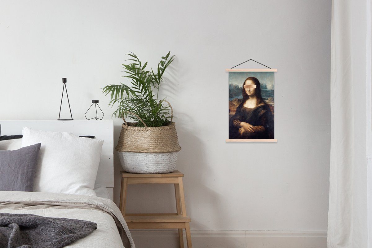 Mona Magnetisch Leonardo Vinci da - für MuchoWow Wohnzimmer, Poster Posterleiste, - Lisa Textilposter Bilderleiste, (1 St), Bronze,