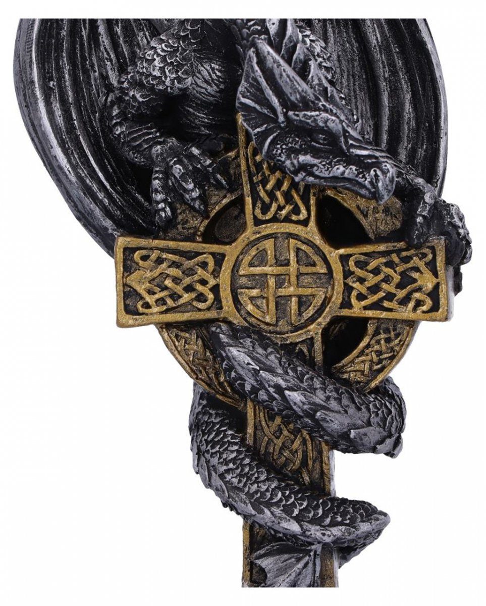 Horror-Shop Dekofigur Drache mit keltischem Kreuz als Christbaumschmuck