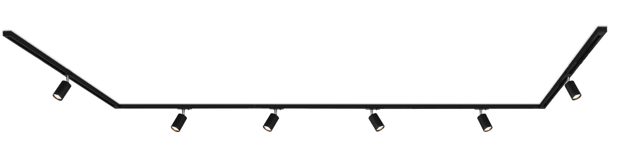 Briloner Leuchten Schienensystem-Sets RAIL, ohne Leuchtmittel, Schienensystem Rail 4,5 m Schwarz max. 9W Decke Wohnzimmer Büro Küche
