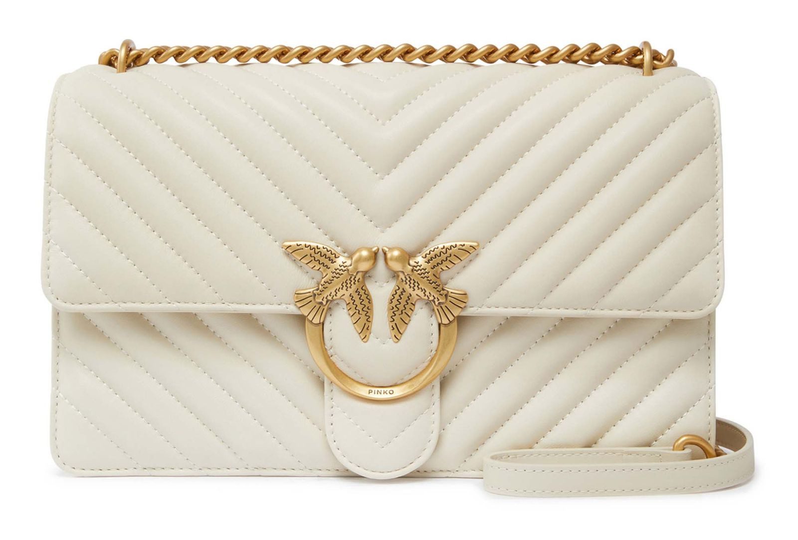 PINKO Umhängetasche Classic DC Sheep Nappa Chevron, aus echtem Schafsleder
