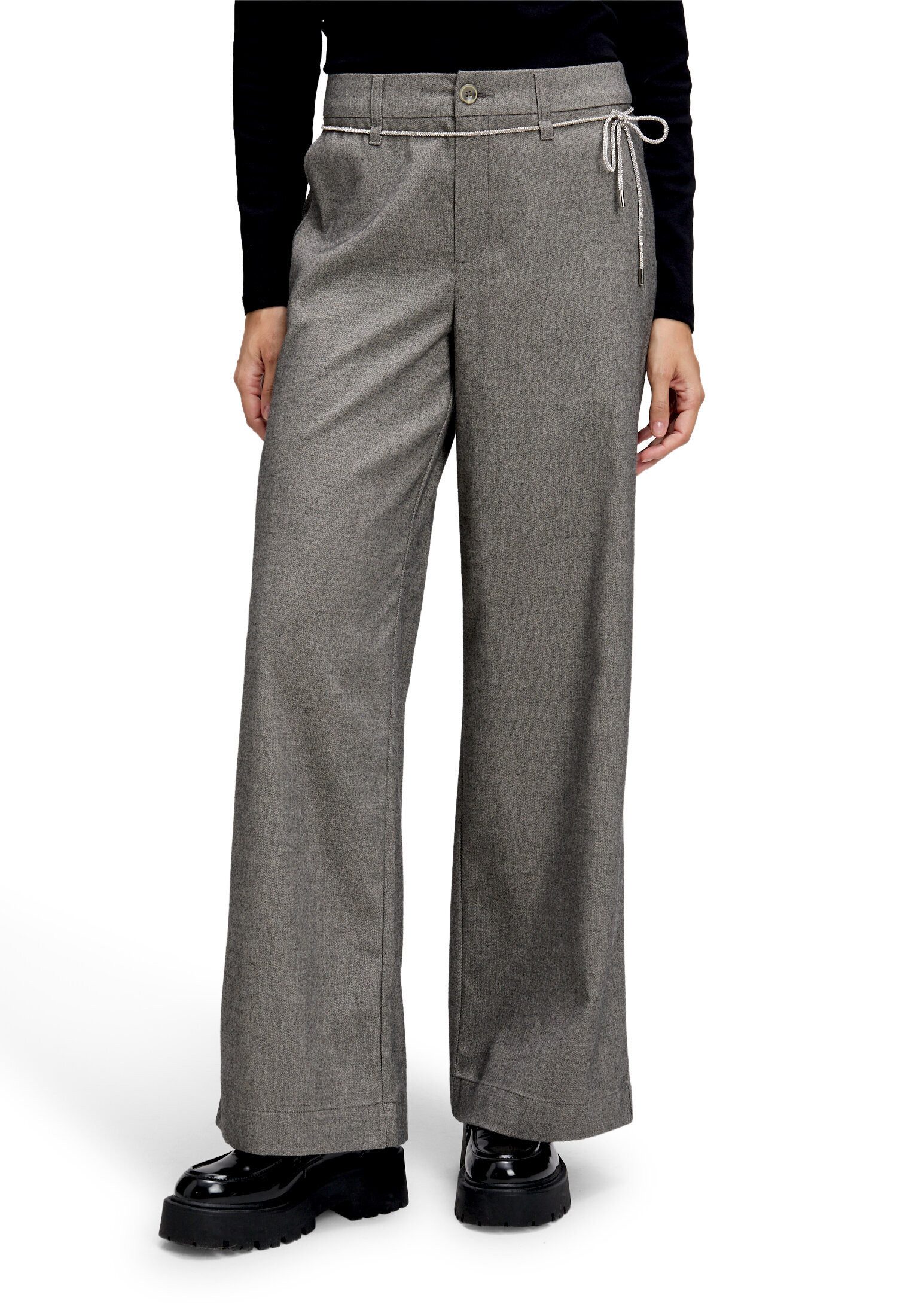 Cartoon Stoffhose Damen mit Bindegürtel