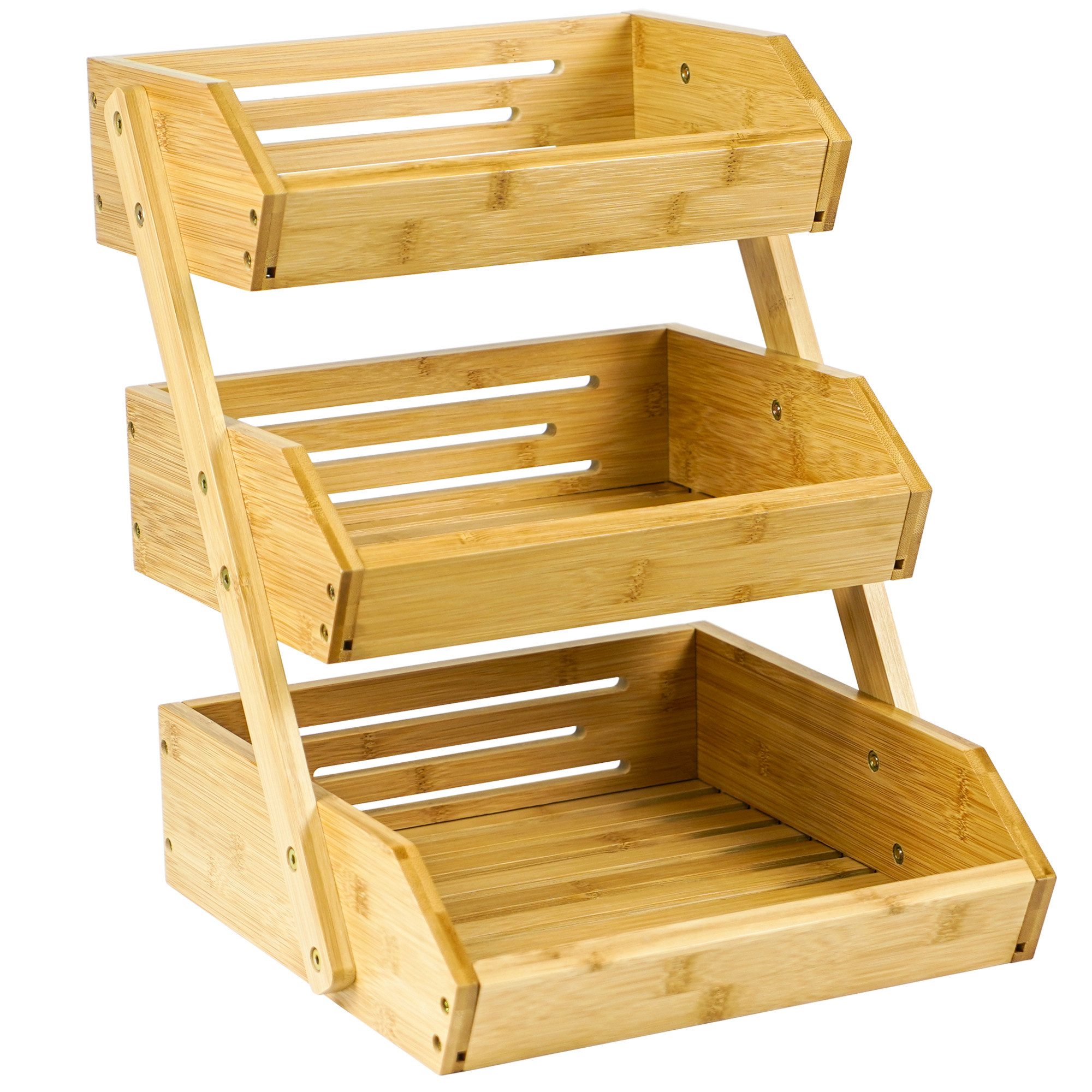 AdelDream Obstschale Bambus-Obstkorb,Servierkorb, Obstschale und Snack-Ausstellungsständer