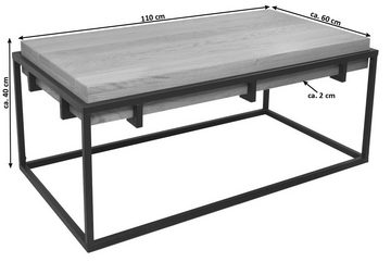 Junado® Couchtisch Rettke, Eiche Massivholz, geölt, Stärke Tischplatte 100mm, L 110cm