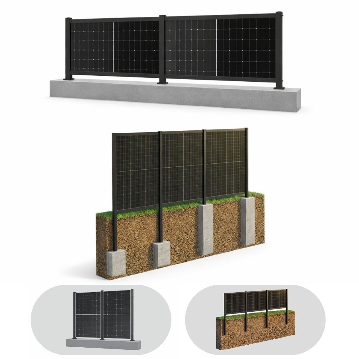 TZIpower Solarmodul-Halterung Solarzaun Zaun Solar Vertikal Horizontal PV Aufständerung Haus Garten