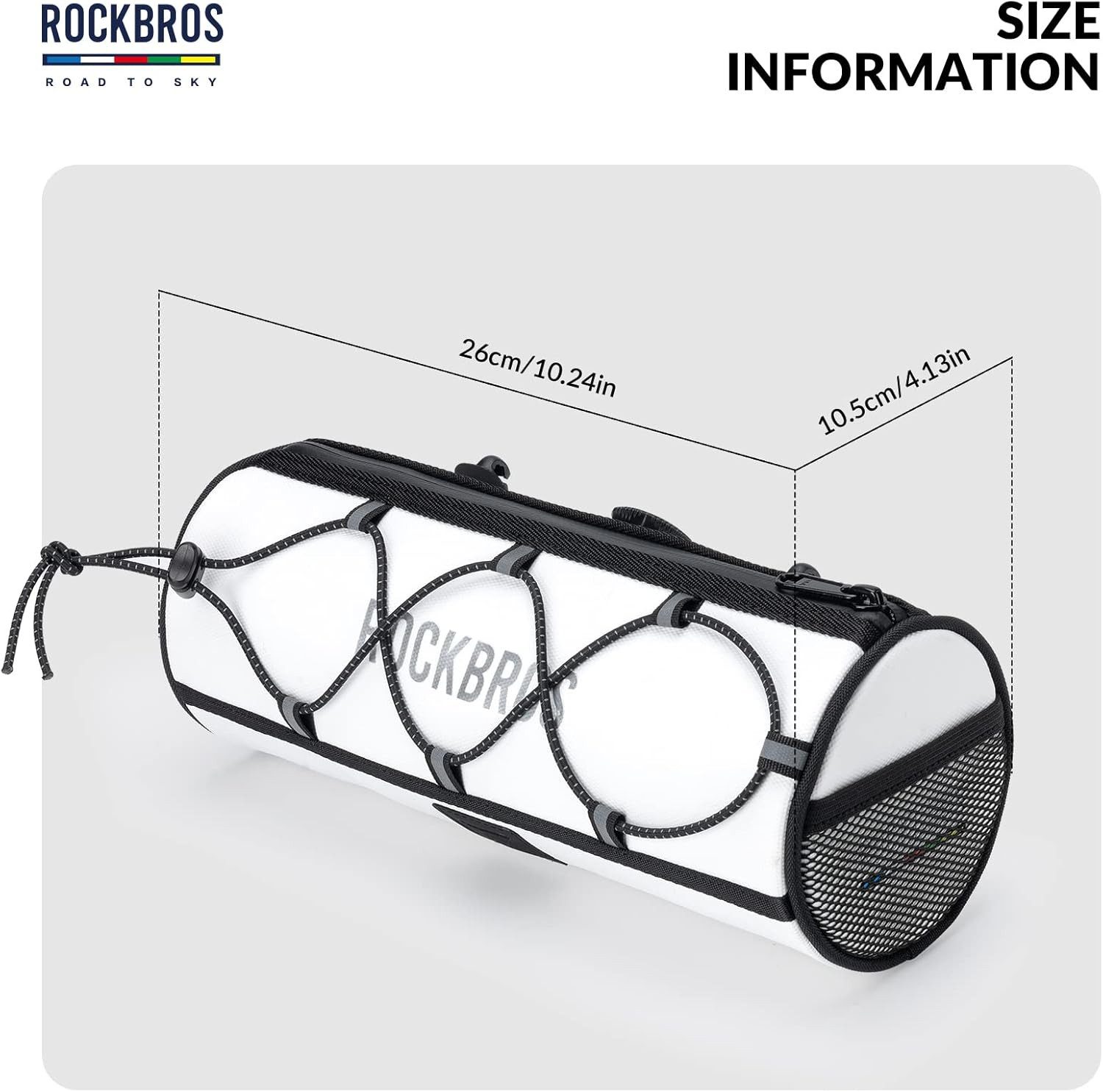 ROCKBROS Fahrradtasche 1,5L wasserabweisende reflektierende Fahrradlenkertasche Weiß