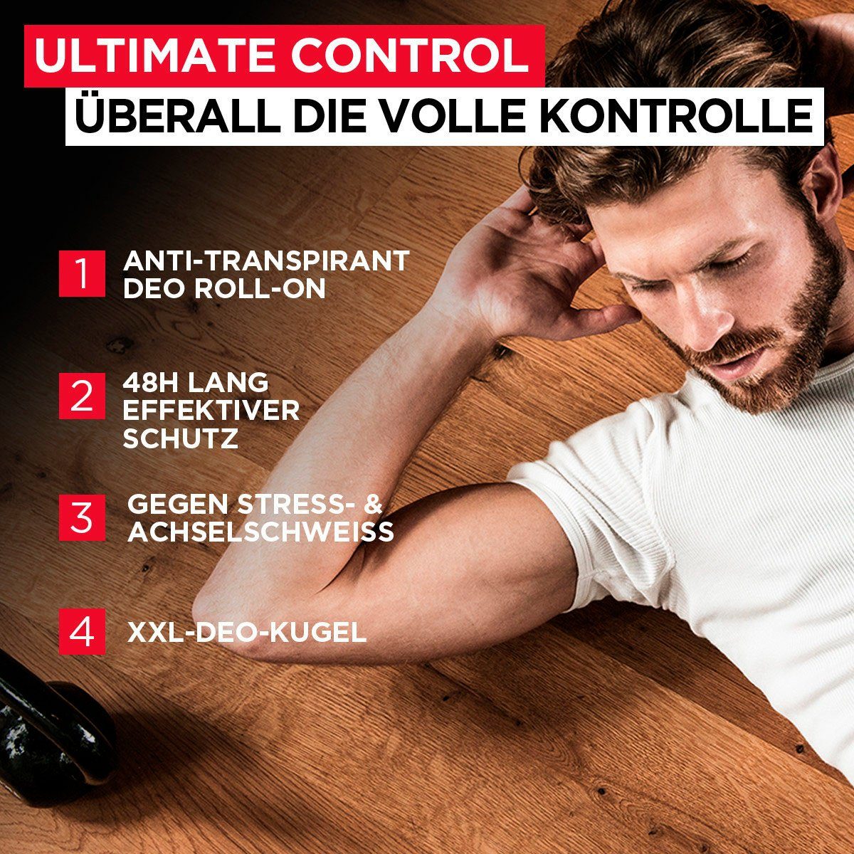 Ultimate Control, L'ORÉAL Schweiß-Arten PARIS schützt MEN EXPERT Deo-Roller gegen verschiedene