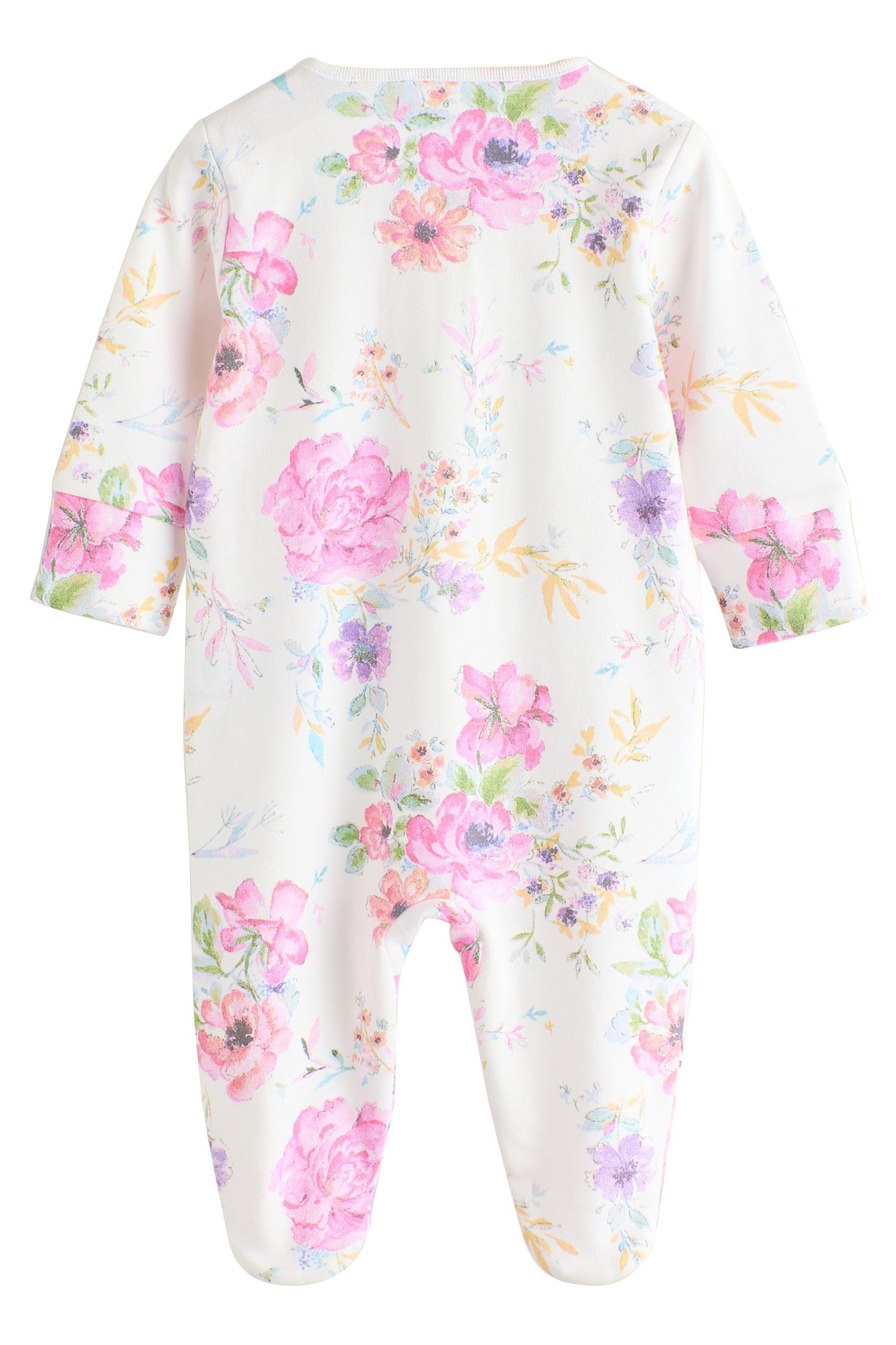 Next Schlafoverall Florale Baumwollstrampler, 3 Stk. günstig online kaufen