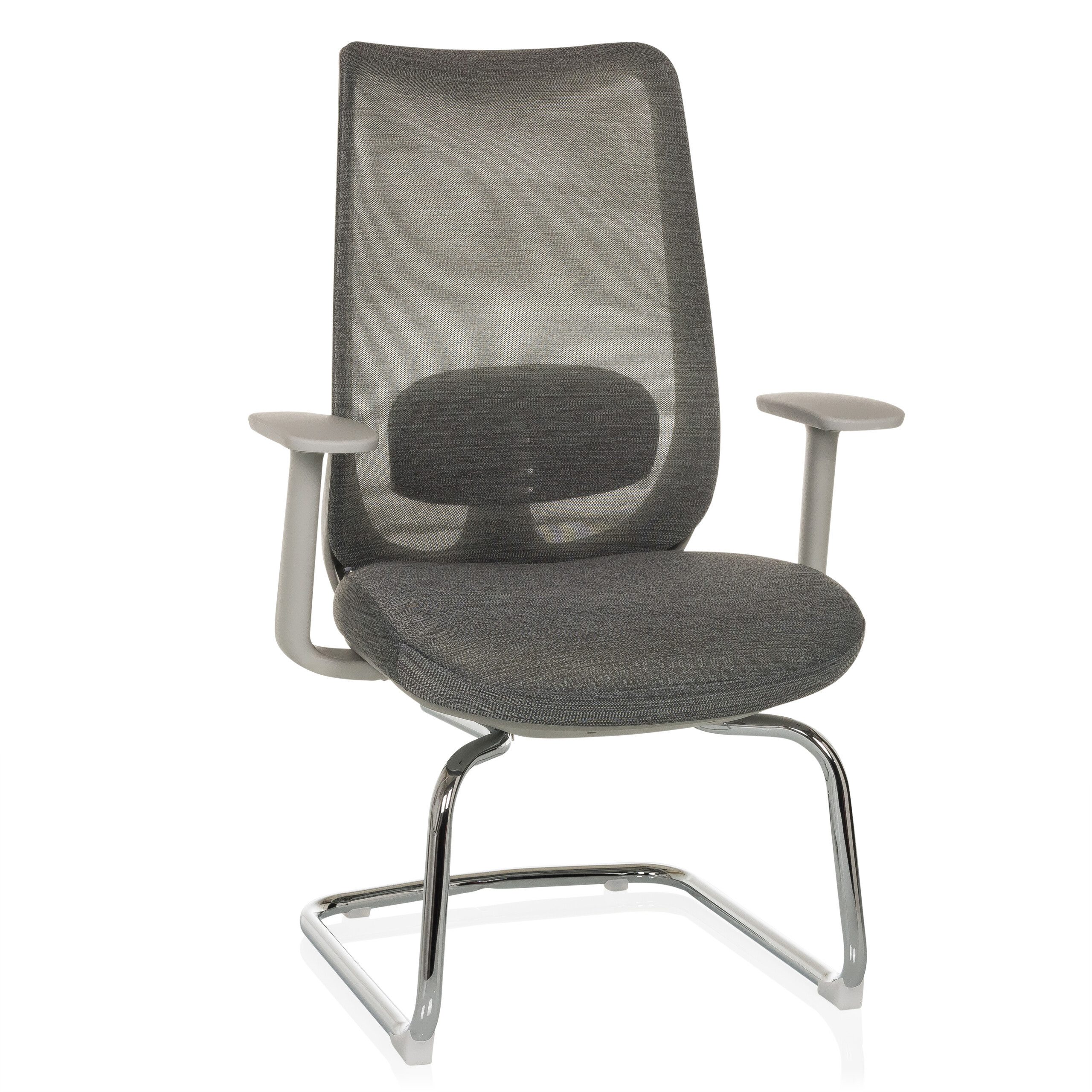 hjh OFFICE Freischwinger Freischwinger MILESTON V Stoff / Netzstoff (1 St), Stuhl, Esszimmerstuhl, Besucherstuhl, Schwingstuhl