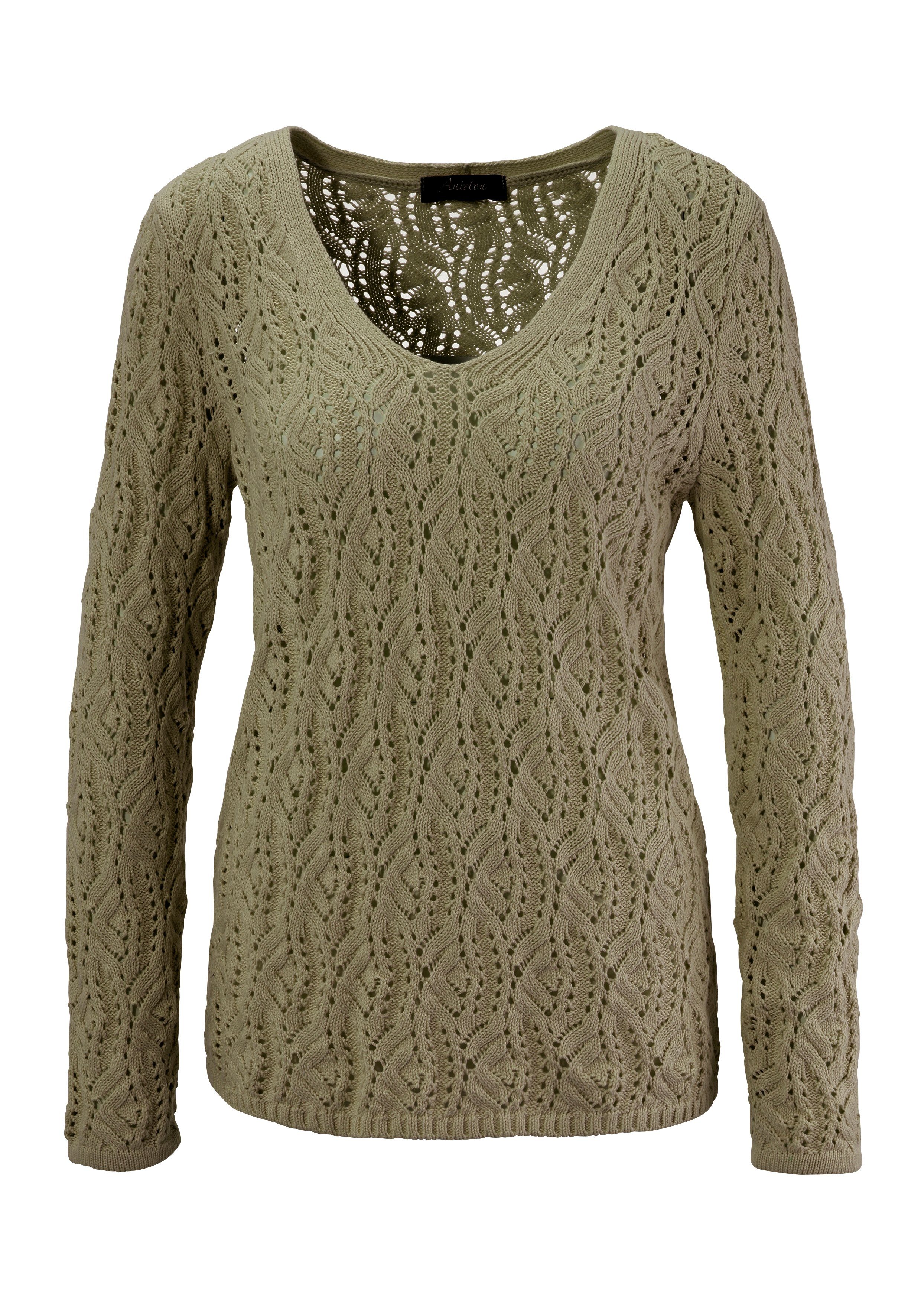 ANISTON CASUAL Strickpullover mit trendigem Ajour-Muster mehr