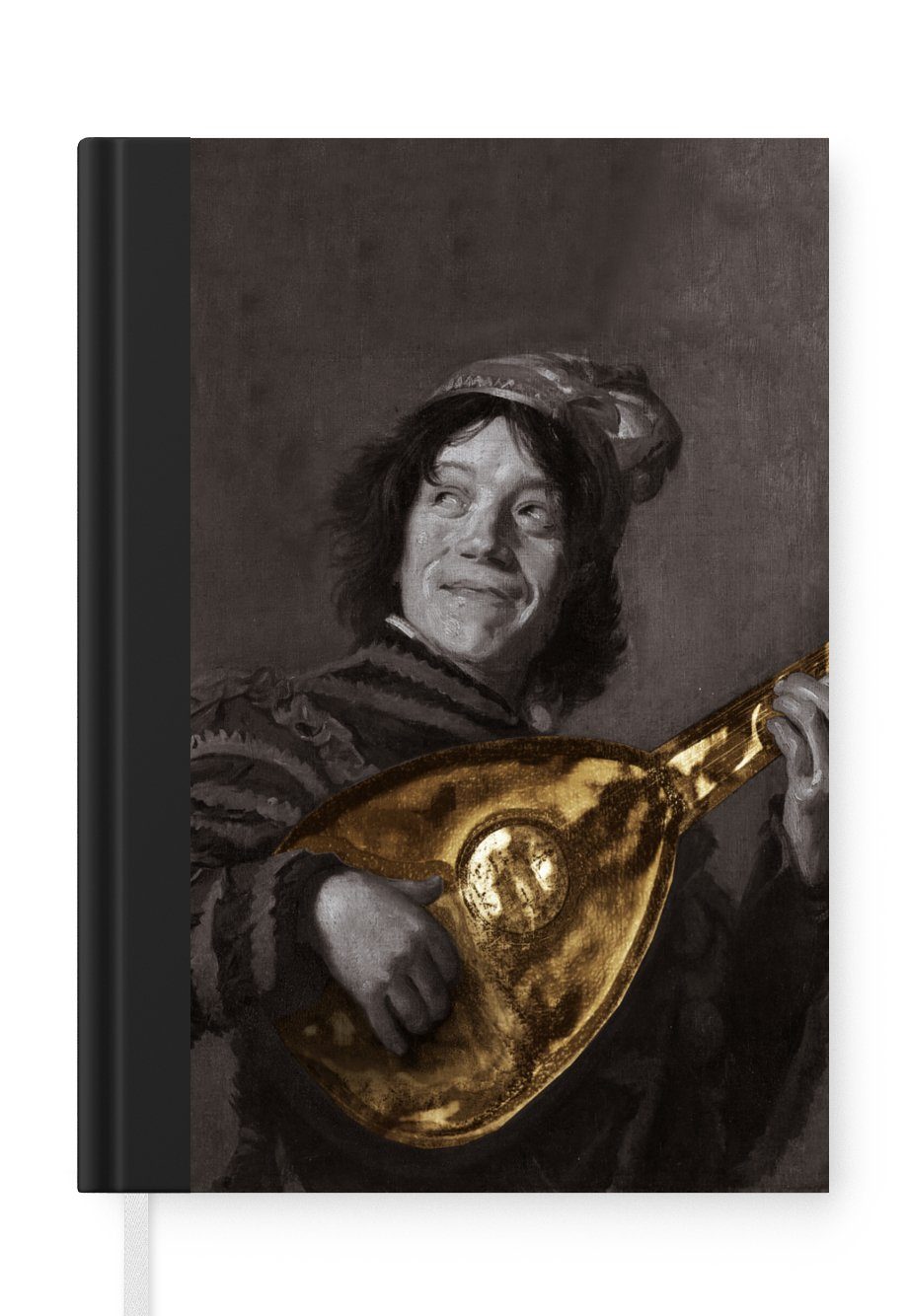 MuchoWow Notizbuch Der Lautenspieler - Frans Hals - Gold - Alte Meister, Journal, Merkzettel, Tagebuch, Notizheft, A5, 98 Seiten, Haushaltsbuch