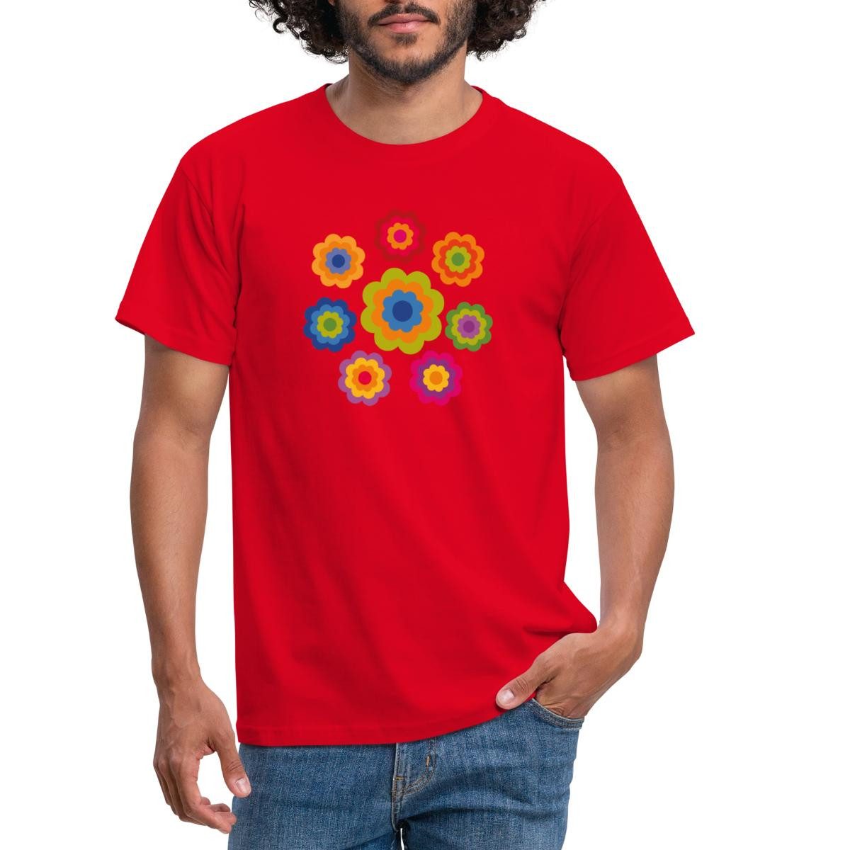 Spreadshirt T-Shirt 70er Jahre Hippie Flower günstig online kaufen
