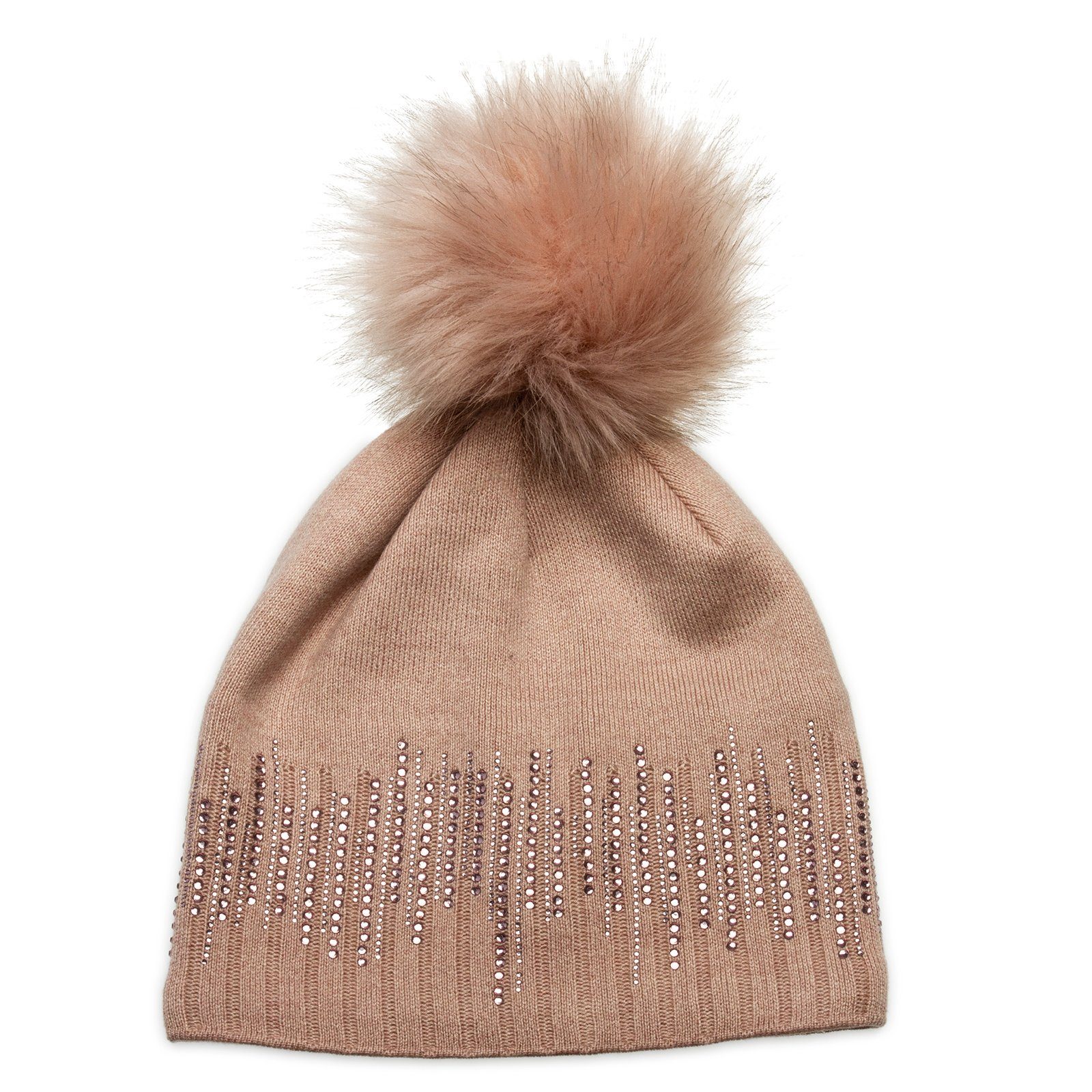 Beanie MU206 Gefütterte Damen Feinstrick Long Beanie Mütze mit Glitzer Stra günstig online kaufen