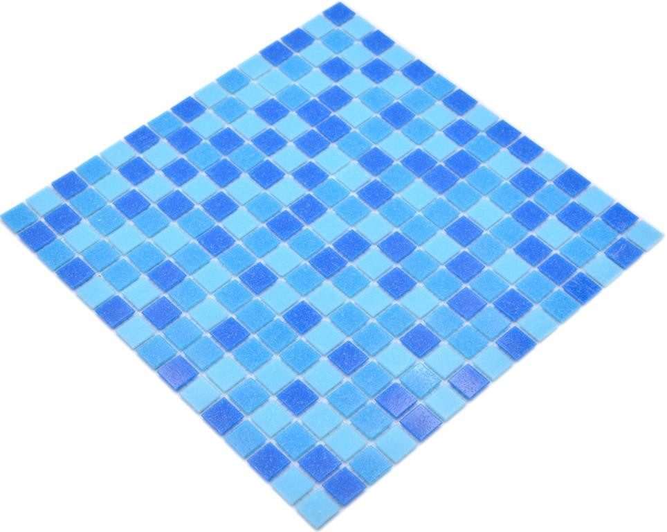Mosani Mosaikfliesen Glasmosaik Mosaikfliesen eisblau blau Poolmosaik
