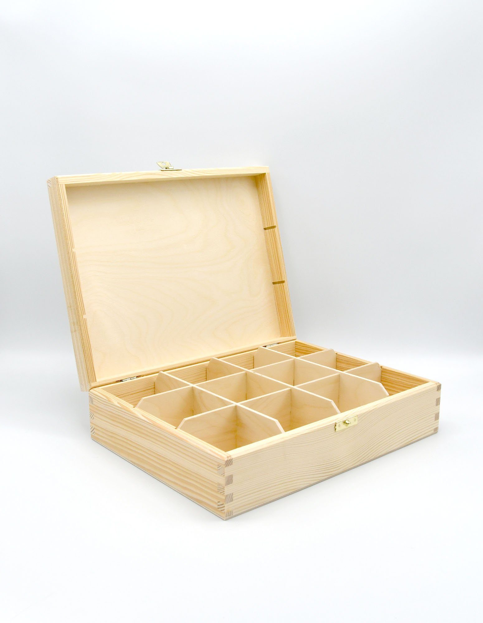 PM_PH312X, von Teebox Teebeuteln, Teebeutelbox Holz 12 Kaffeepads Teebox Fichtenholz MyBer® aus Aufbewahrung Gewürzen, Fächer