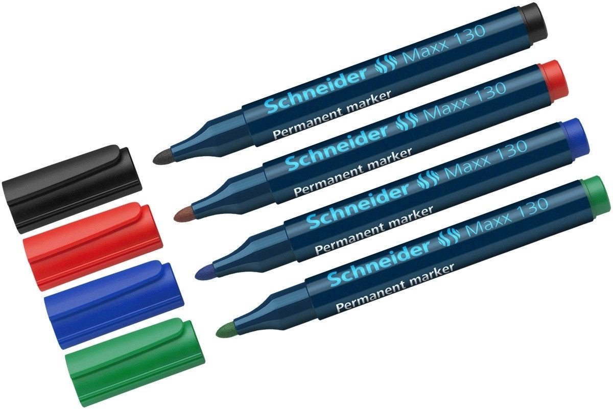 SCHNEIDER Permanentmarker Permanentmarker 130 sortiert 4-er Etui
