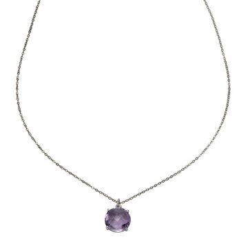 Zeeme Kette mit Anhänger 925 Sterling Silber Amethyst