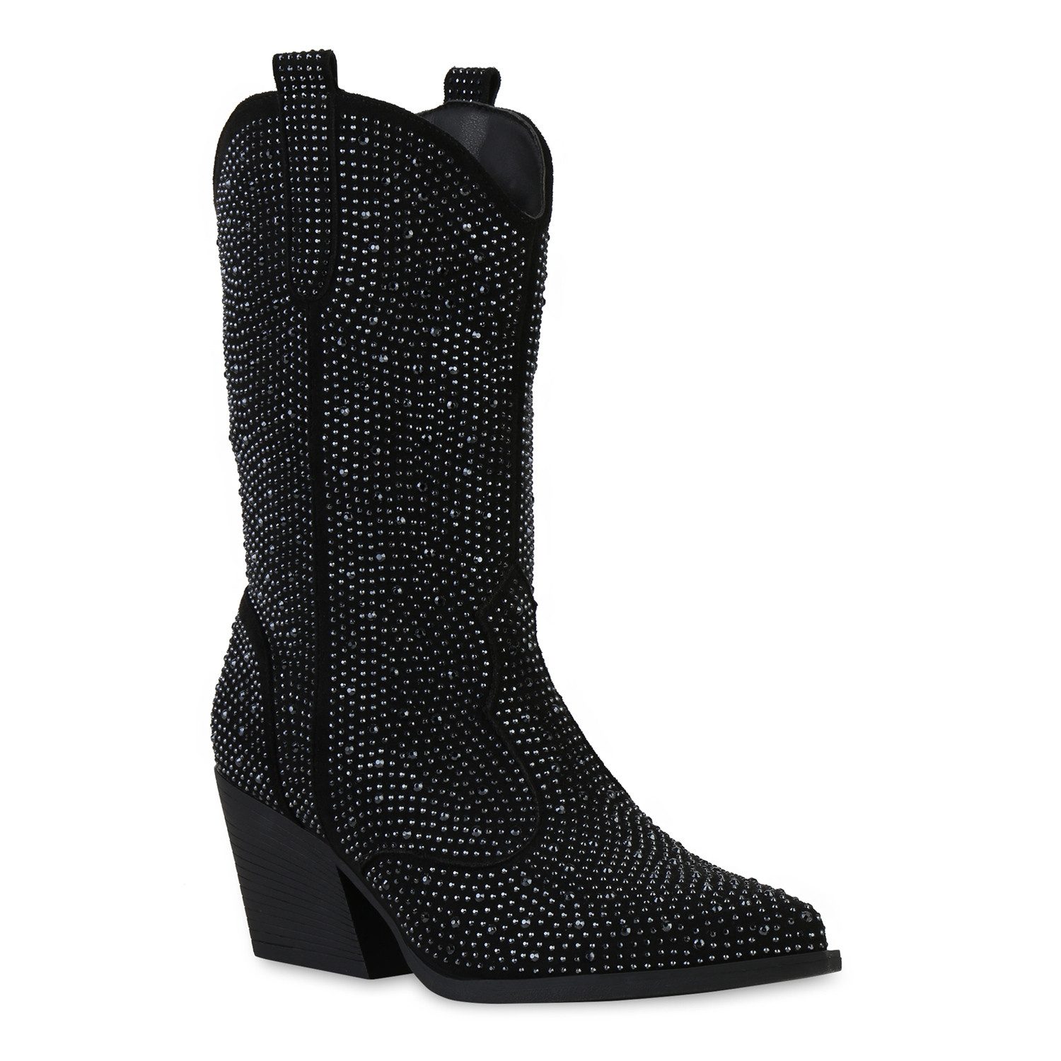 VAN HILL 841327 Cowboystiefel Damen Leicht Gefütterte Cowboystiefel Stiefel günstig online kaufen