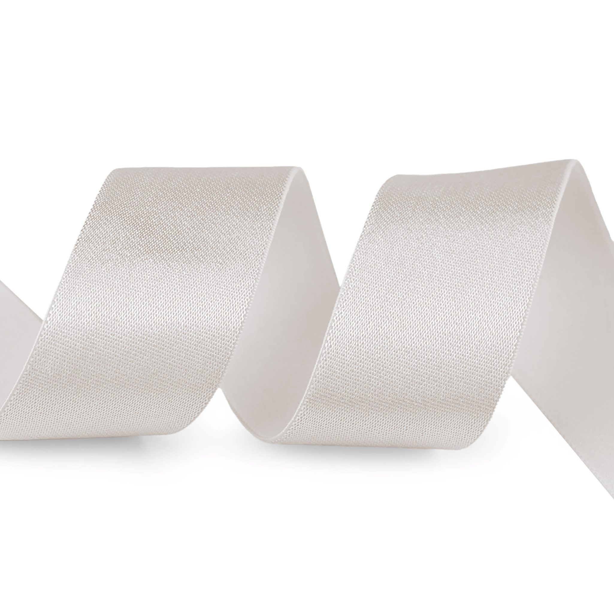 maDDma Satinband Glanz-Satin Gummiband 2m x 3cm Gummilitze 30mm, silbergrau