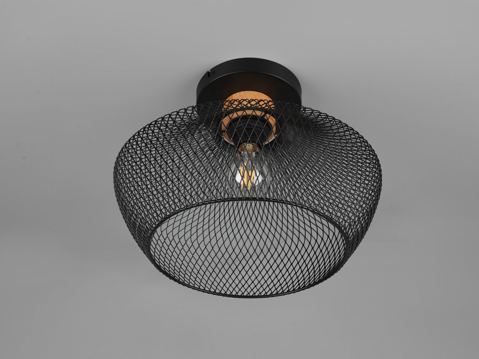 Treppenhaus Gitter-lampe Ø Warmweiß, 35cm Deckenleuchte, meineWunschleuchte Industriedesign LED LED für Lampenschirm Dimmfunktion, wechselbar,