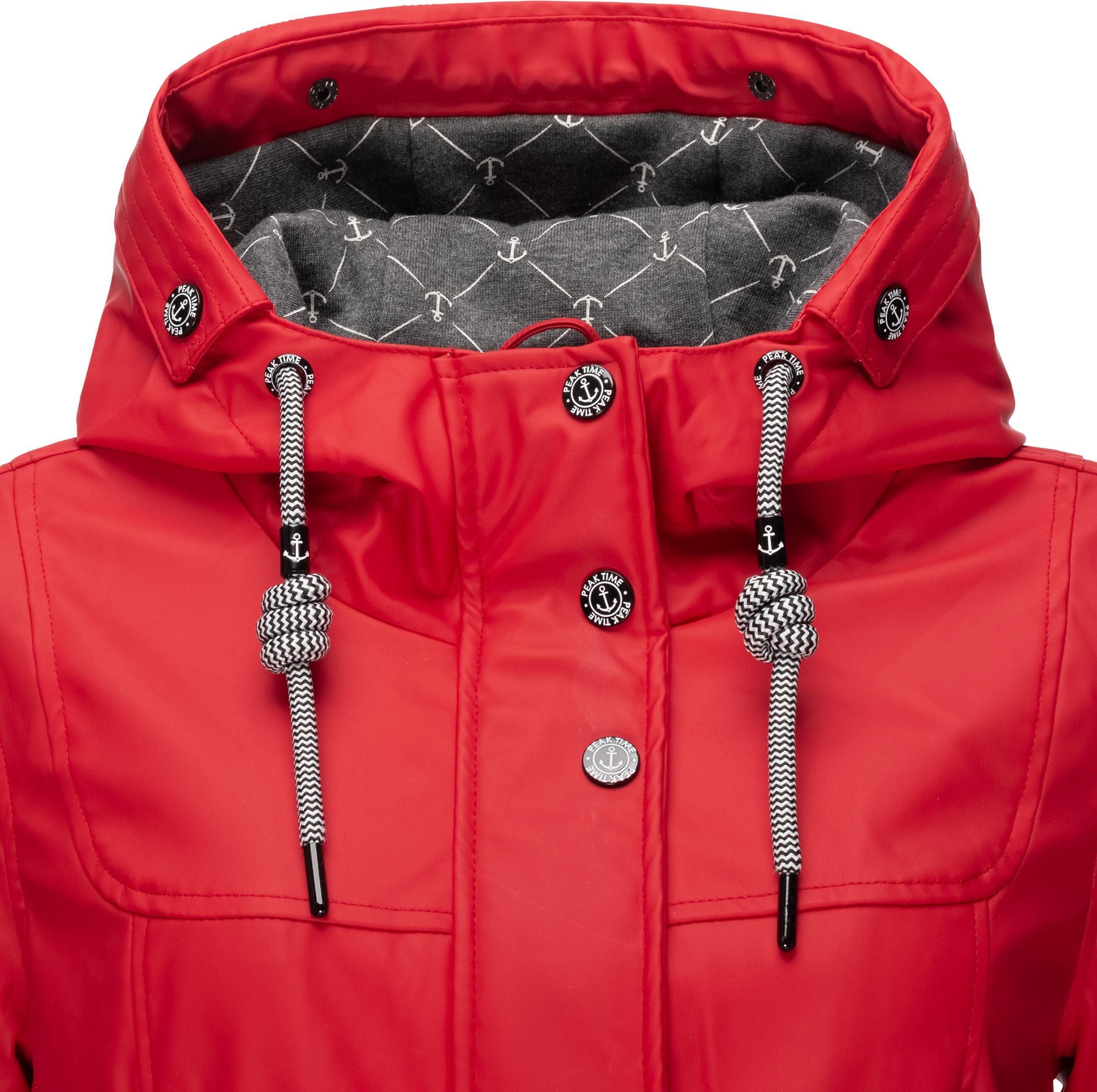 PEAK TIME Regenjacke L60042 stylisch taillierter Regenmantel für Damen