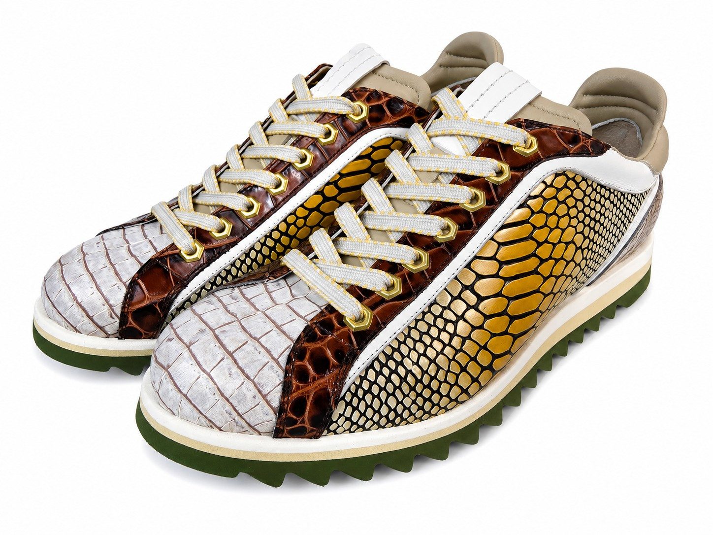Lorenzi Lorenzi-17601-Square Sneaker Handgefertigt in Italien, Designer Sneaker, Kalbsleder