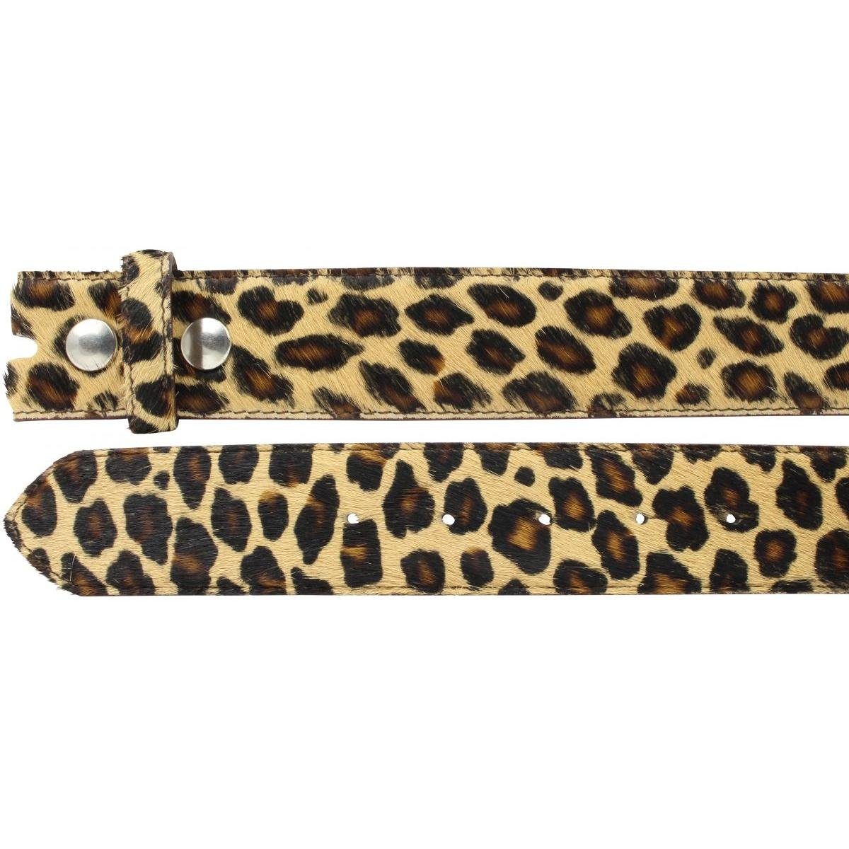 BELTINGER Ledergürtel Wechselgürtel mit Fell ohne Schnalle 4 cm - Kuh-Ledergürtel für Damen (1-St)
