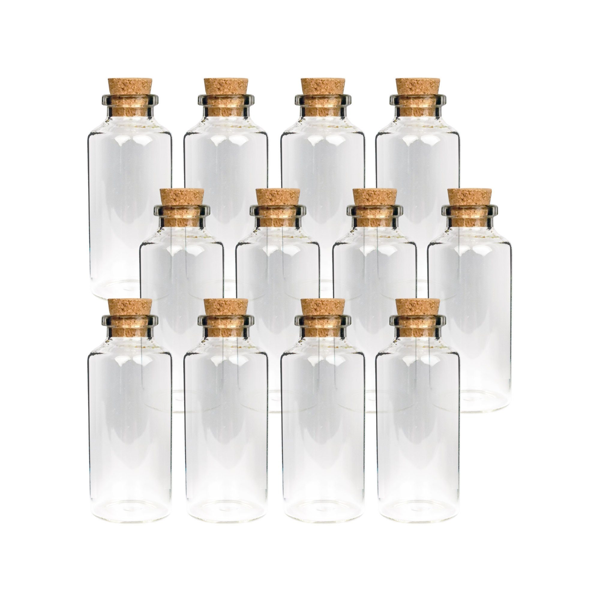 Bestlivings Vorratsglas Fläschchen mit Korken Glas, für Hochzeit x (2cm Glasfläschchen Reagenzglas Mix, Mini Gläser - 5cm, 10ml), 12-tlg., Gastgeschenke