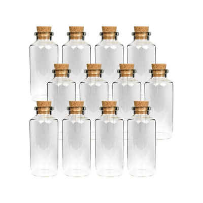 Bestlivings Vorratsglas Fläschchen mit Korken Mix, Glas, (2cm x 5cm, 24-tlg., 10ml), Reagenzglas für Hochzeit - Mini Gläser Gastgeschenke Glasfläschchen