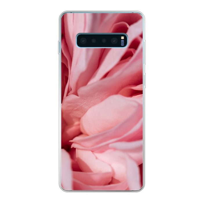 MuchoWow Handyhülle Die gefalteten Blätter einer rosa Rose Phone Case Handyhülle Samsung Galaxy S10 Lite Silikon Schutzhülle