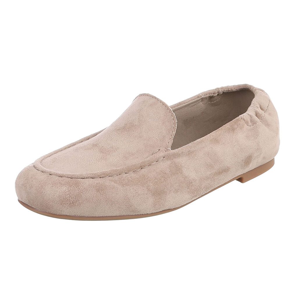 Ital-Design Damen Loafer Slip-on klassisch bequem für Alltag Slipper (92699439) Blockabsatz Mokassins in Hellbraun
