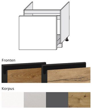 Feldmann-Wohnen Spülenunterschrank Treviso (1-St) Front- & Korpusfarbe wählbar grifflos 1 Schublade (HETTICH-Vollauszug)