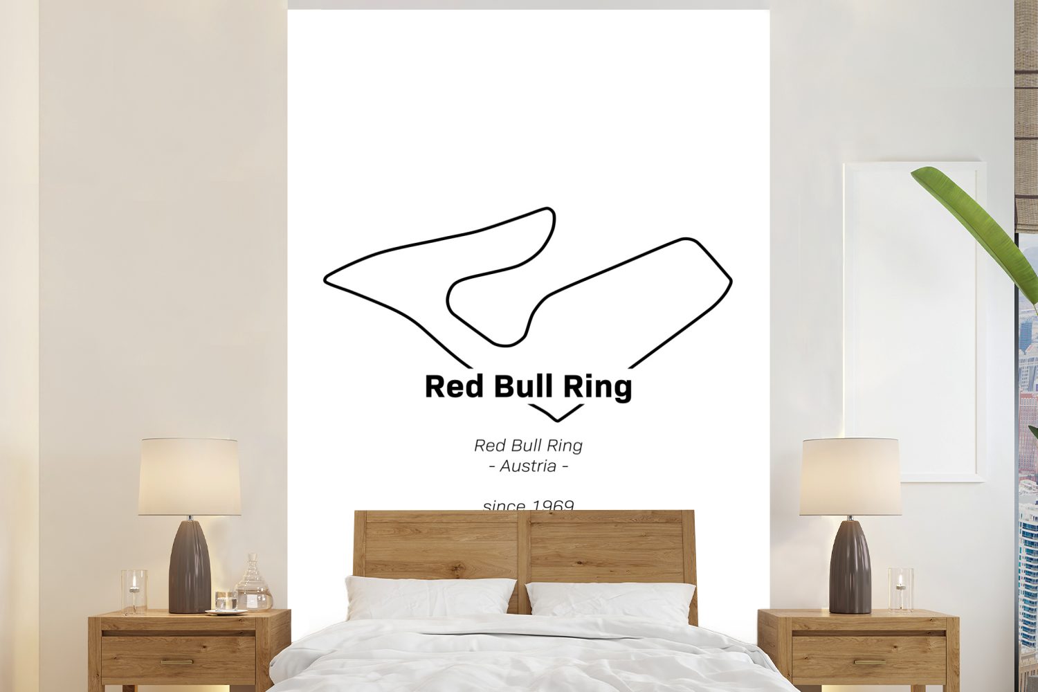 MuchoWow Fototapete Red Bull Ring - Formel 1 - Rennstrecke, Matt, bedruckt, (3 St), Montagefertig Vinyl Tapete für Wohnzimmer, Wandtapete