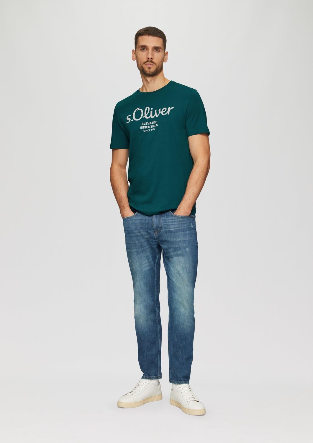 s.Oliver T-Shirt mit Logo-Print Rundhals, kurzarm