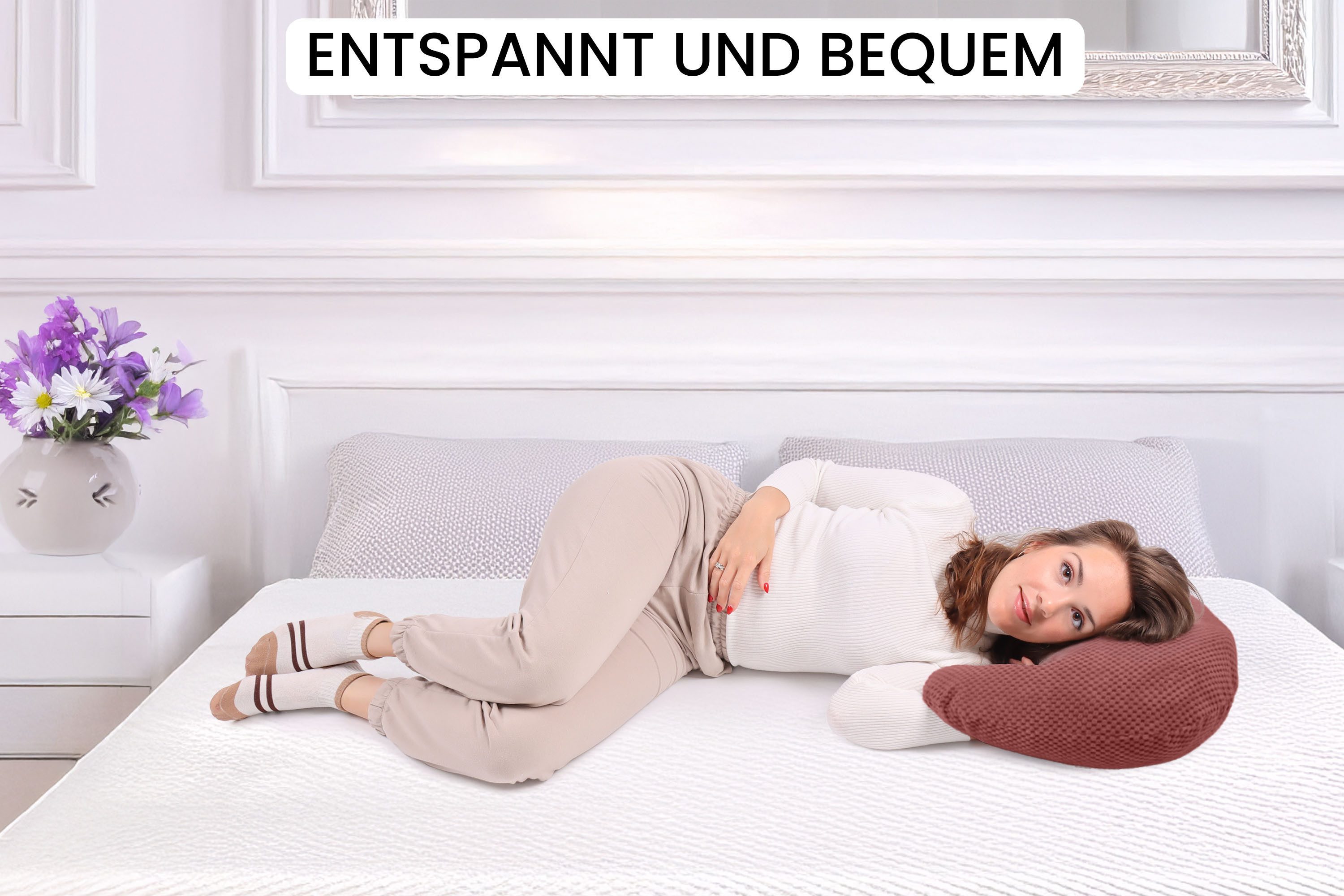 Amilian Stillkissen Stillmond Stillhörnchen klein - Mondkissen - Babykissen, weich, Reißverschluss, EU-Herstellung – Bild 4 von 5