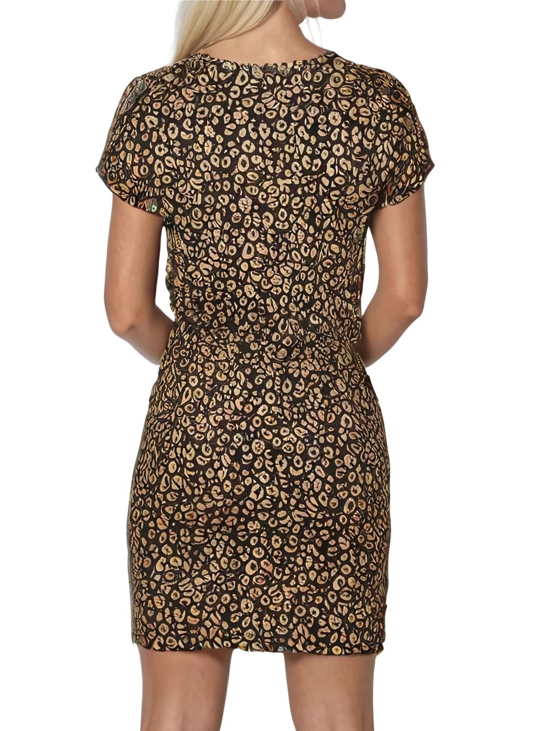 DENIMFY Sommerkleid Damen Kleid DFBella A-Linie Kurzarm Sommerkleid mit Rundhals-Ausschnitt – Bild 3 von 5
