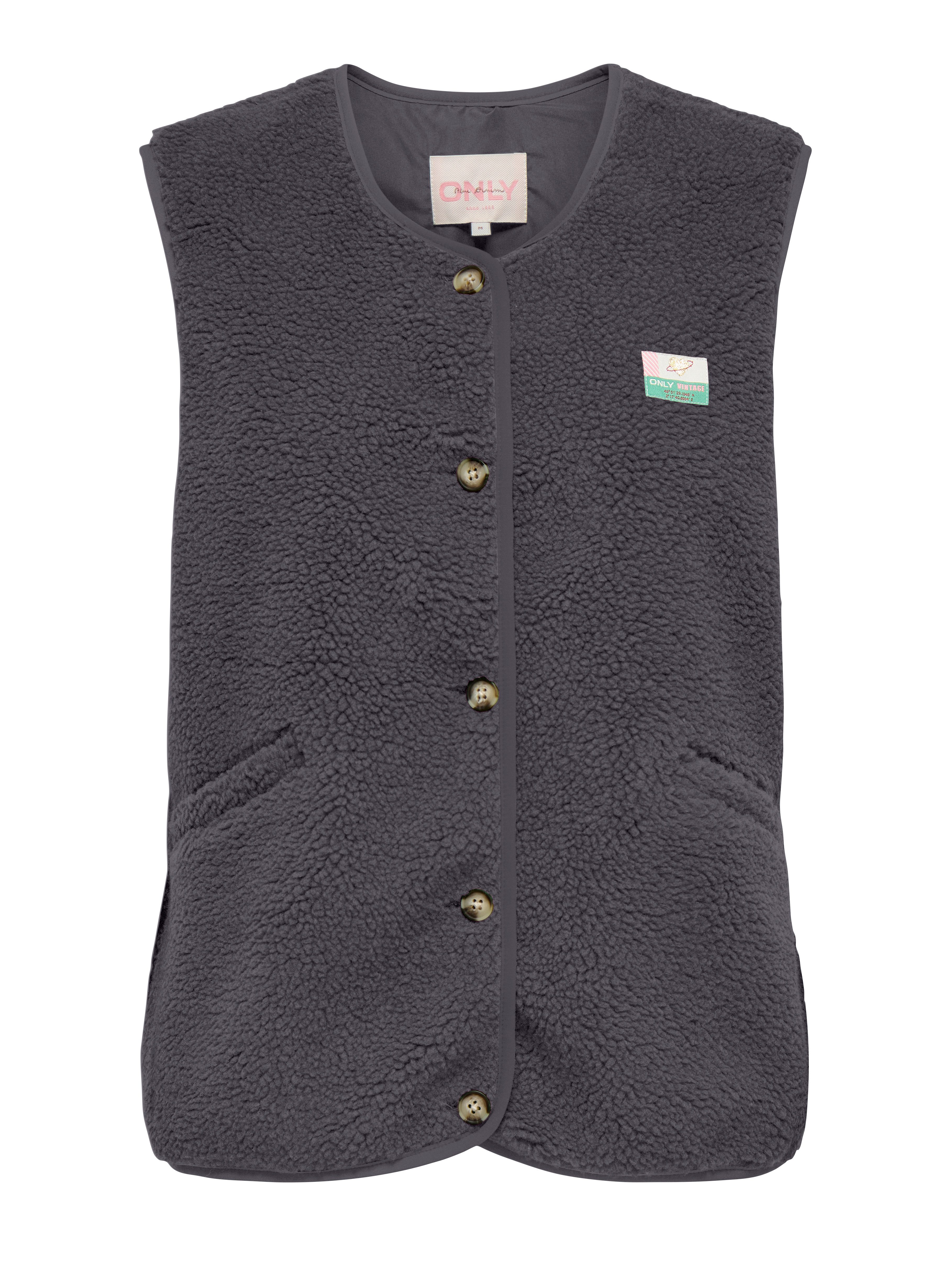 ONLY Plüschweste ONLBABY LIFE TEDDY VEST PNT CS Kunstfaser Plüsch