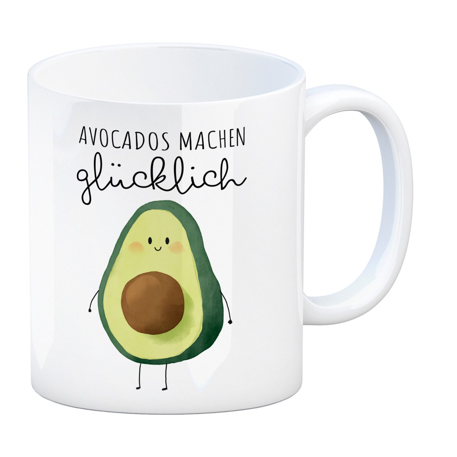 Tasse Niedliche Avocado Kaffeebecher mit Spruch Avocados machen glücklich