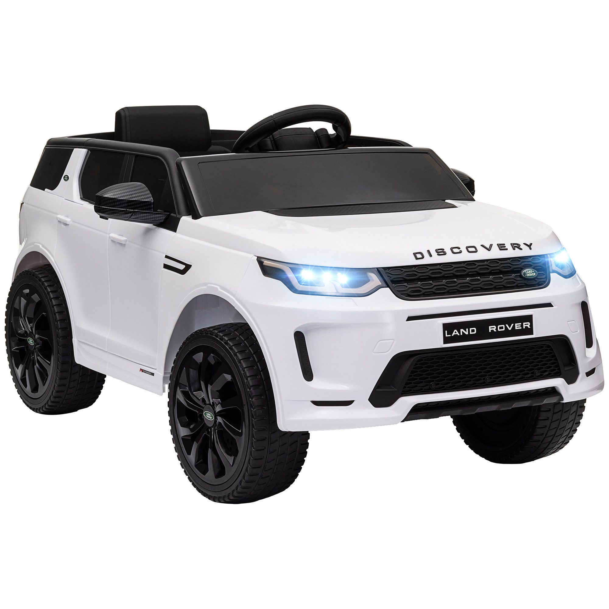 Elektro-Kinderauto Kinder-Elektroauto 12V mit Fernbedienung, LED, Musik, Weiß