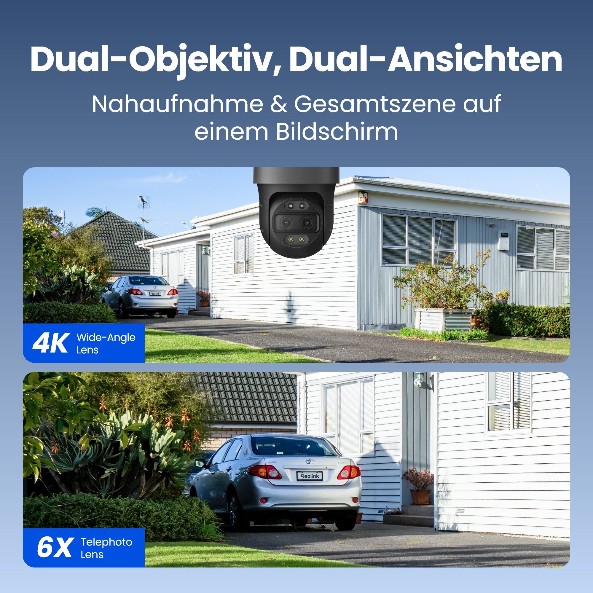 Reolink Überwachungskamera Trackmix PoE (Außenbereich, 2 Spotlights, 8MP,Smarte Bewegungserkennung,Dual-Objektiv,Farbige Nachtsicht) – Bild 2 von 5
