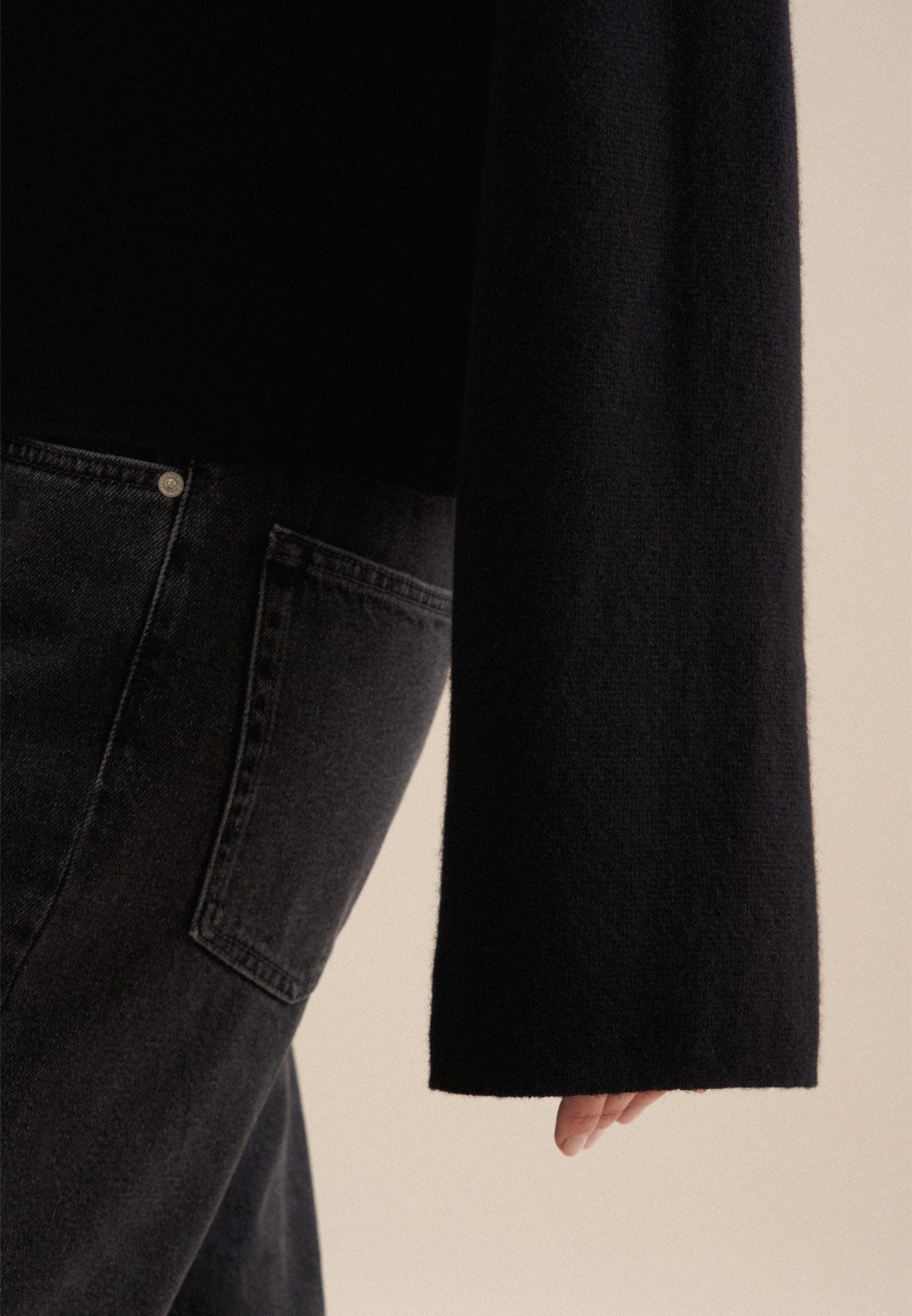 seidensticker Strickpullover Schwarze Rose 1/1 Turtleneck