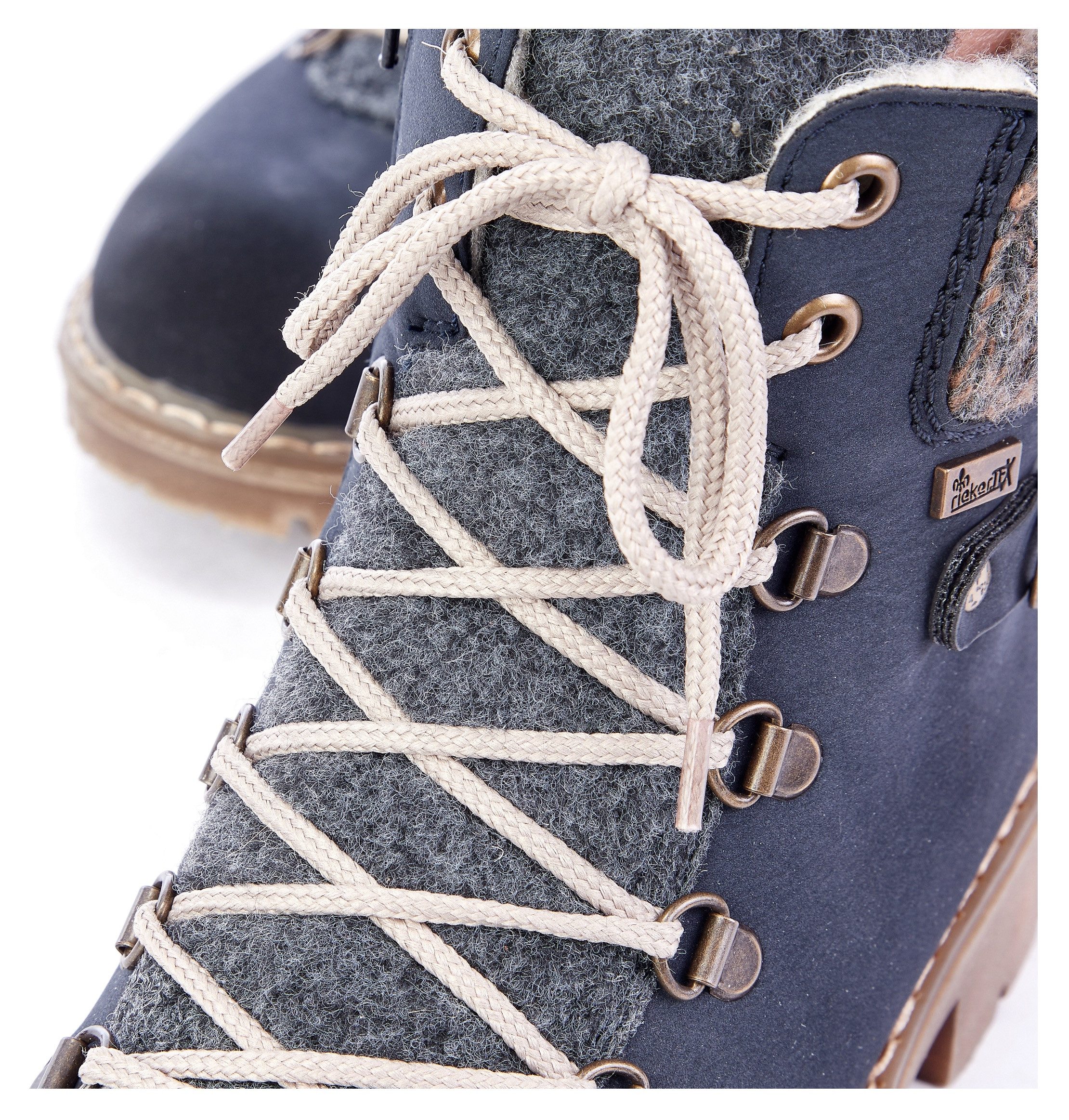 Rieker Winterstiefelette, Winterboots, Schnürboots mit Strickrand und Rieker-TEX