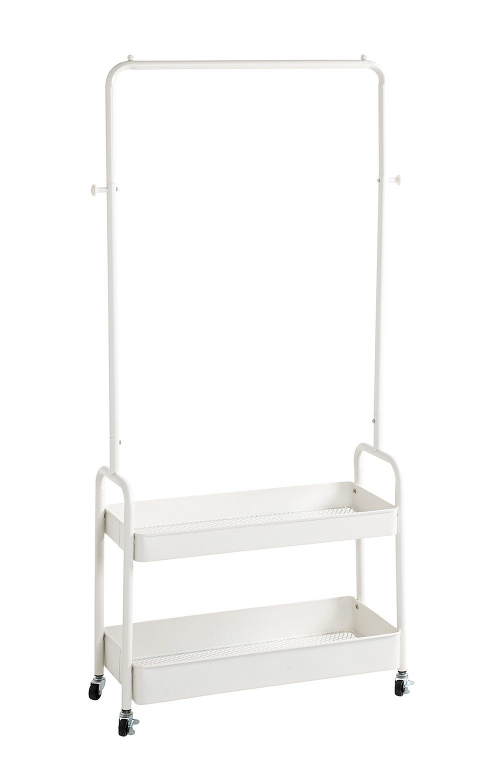 freiraum Kleiderständer 54399, auf Rollen, in weiß, Metall-Stahlrohr - 85x155x31cm (BxHxT)