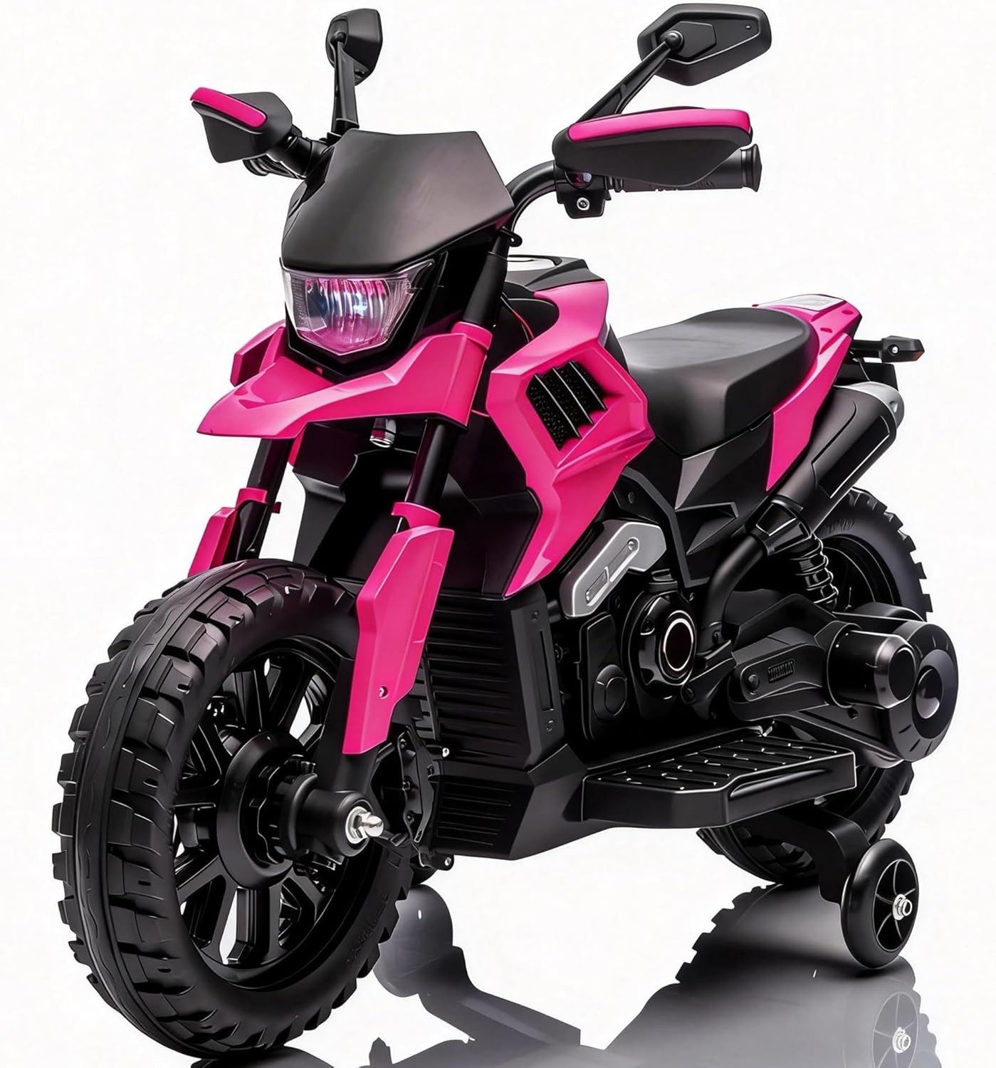 GarveeMore Elektro-Kindermotorrad für Kinder, 6 V, für 3-6 Jahre,stabiles Elektromotorrad mit Lernrollen, Akku 6V 4Ah,LED-Scheinwerfer,Musik,Spielzeug für Kinder von max.25kg
