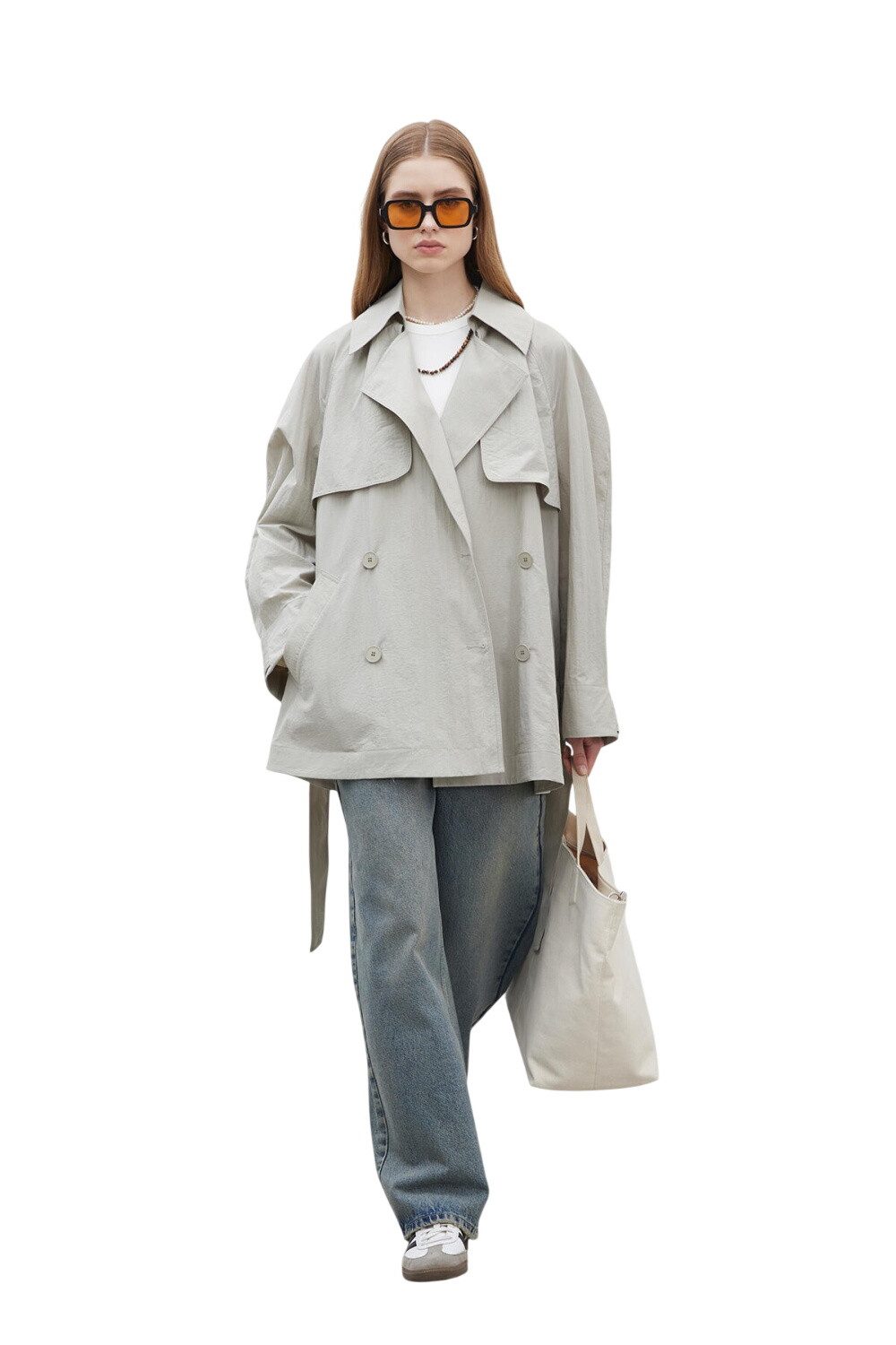 MANUKA Trenchcoat Lissabon Oversized Trenchcoat Grün