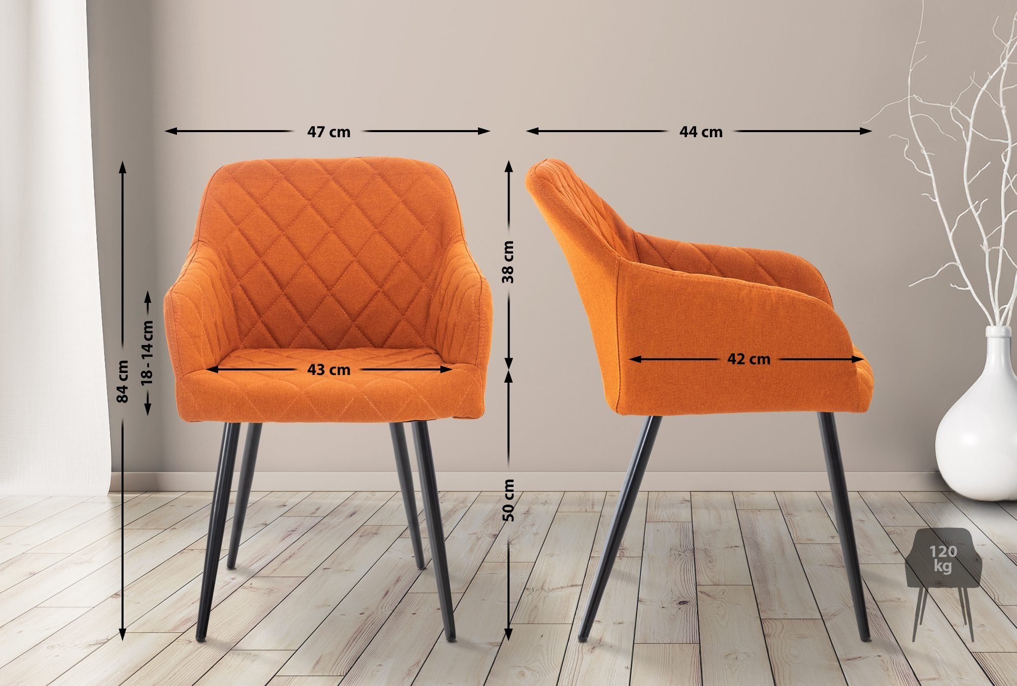 CLP Küchenstuhl Shila (4er Set), Metall, günstig online kaufen