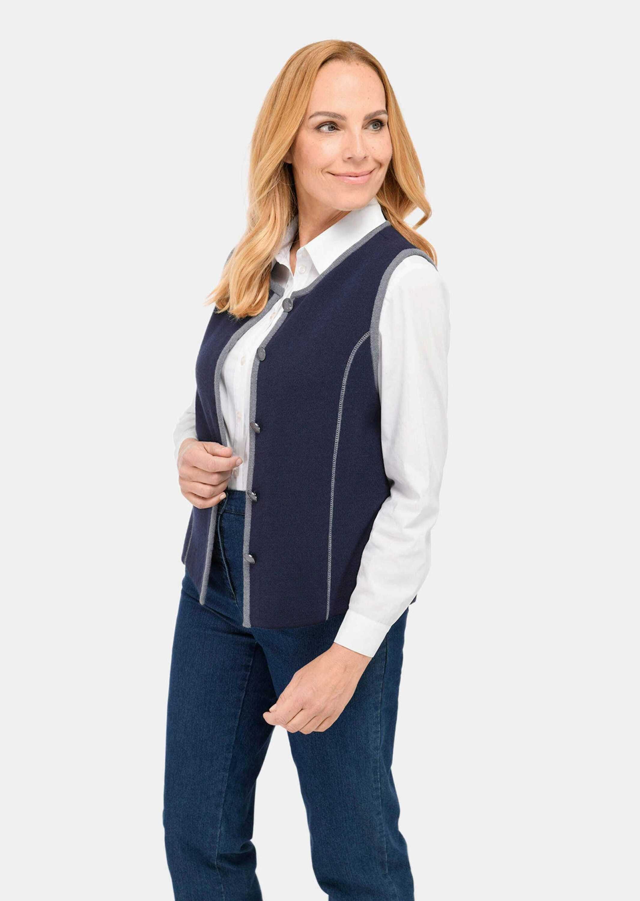 GOLDNER Strickweste Zeitlose Merino-Weste mit Knopfleiste Klassische Weste günstig online kaufen