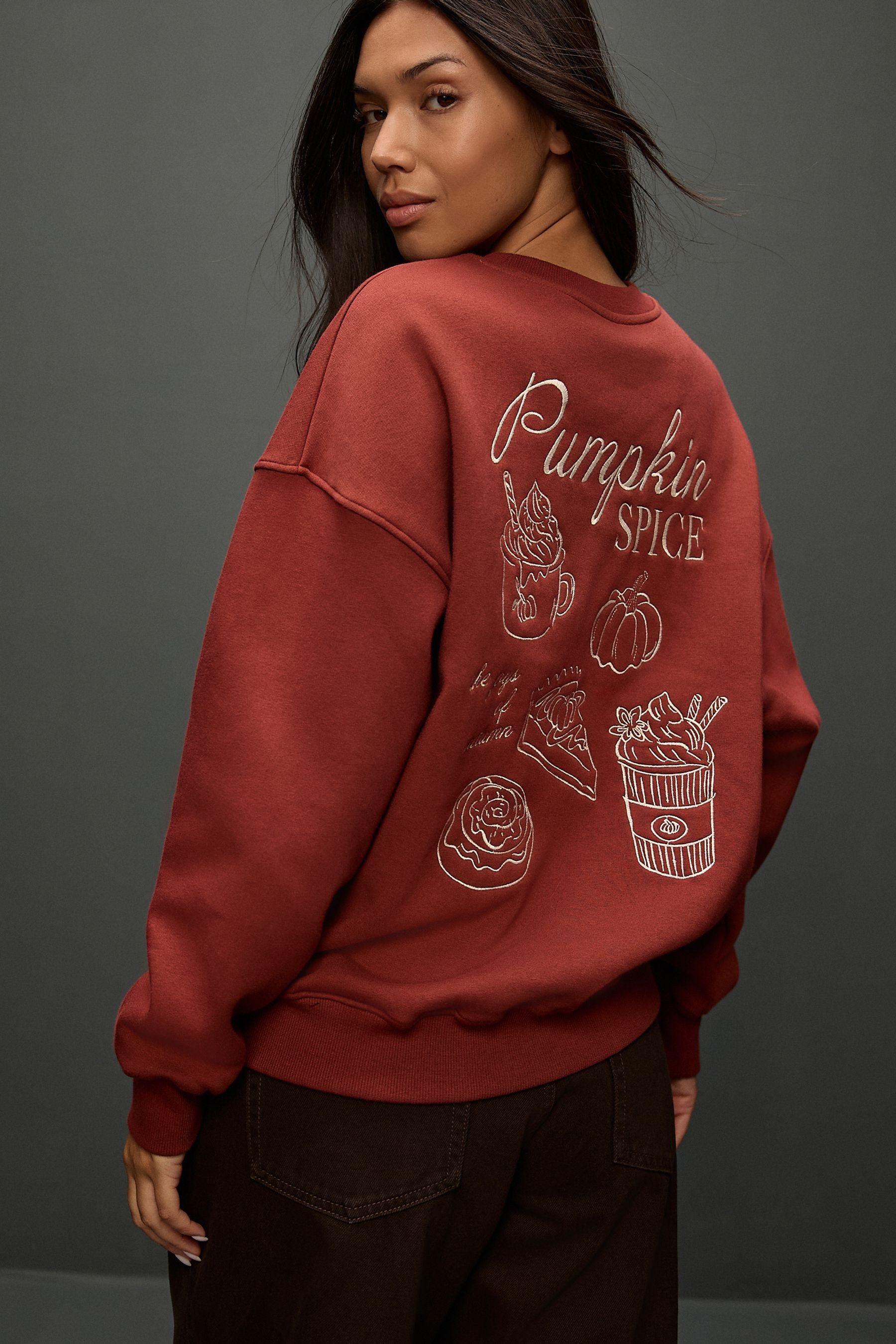 Next Sweater Rundhals-Sweatshirt, Stickerei und Grafik (1-tlg)